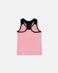 Organic Cotton Racerback Tank Top Candy Pink And Black - G30K70_605