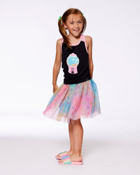 Organic Cotton Racerback Tank Top Black And Candy Machine - G30K70_999