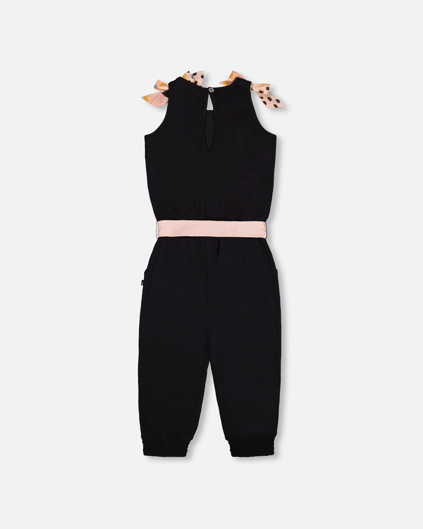 Crinkle Jumpsuit Black And Sparkling Pink - G30L40_999