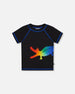 Short Sleeve Rashguard Black And Multicolored Crocodiles - G30NB10_001