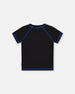 Short Sleeve Rashguard Black And Multicolored Crocodiles - G30NB10_001