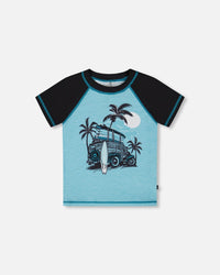 Short Sleeve Rashguard Light Blue And Black - G30NB10_999
