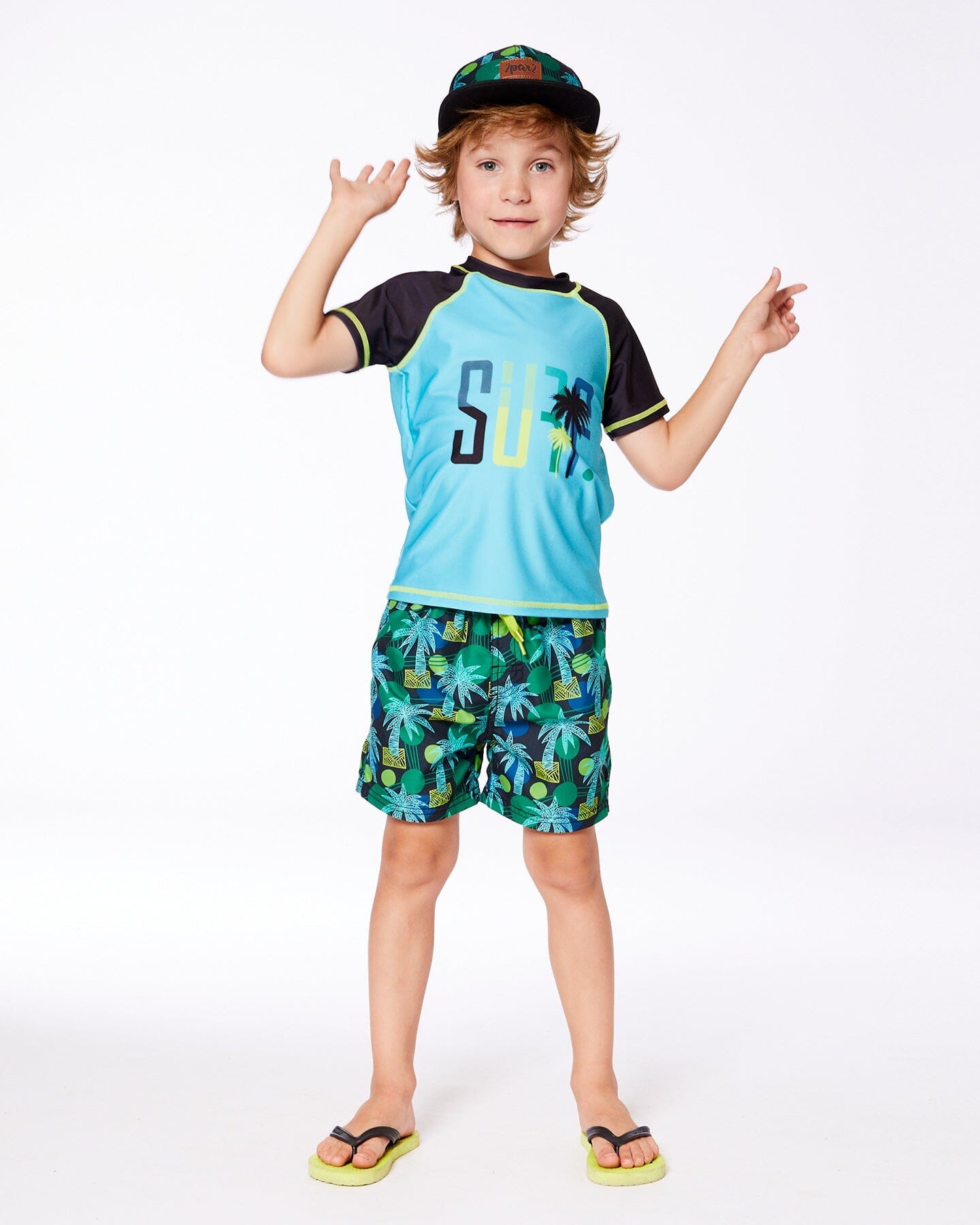 Printed Swim Trunks Green Jungle On Black - G30NB11_040