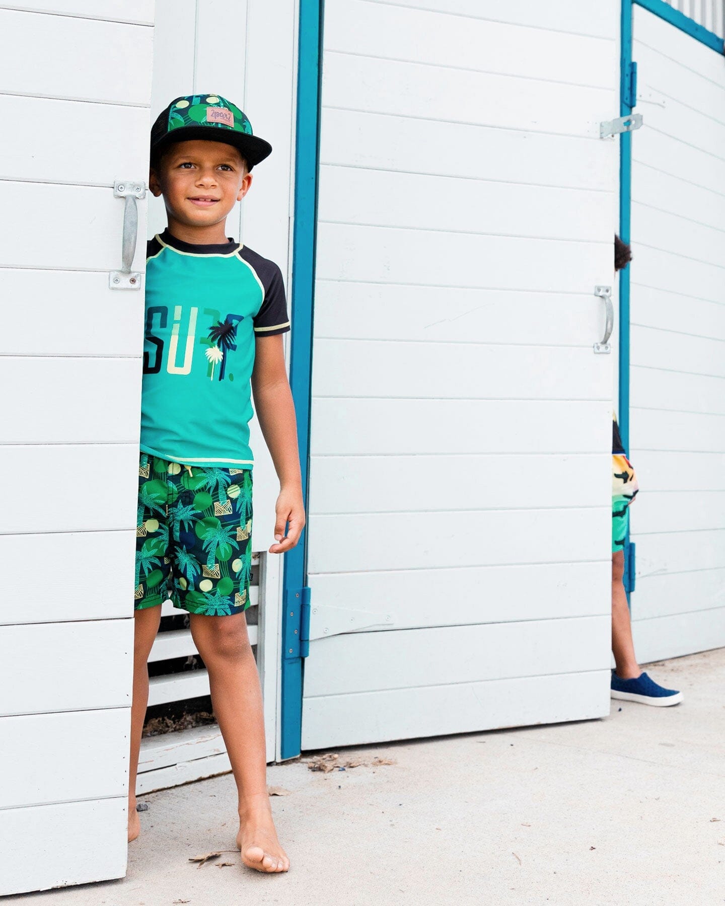 Printed Swim Trunks Green Jungle On Black - G30NB11_040