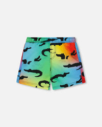 Printed Boardshorts Multicolored Crocodile - G30NB31_061