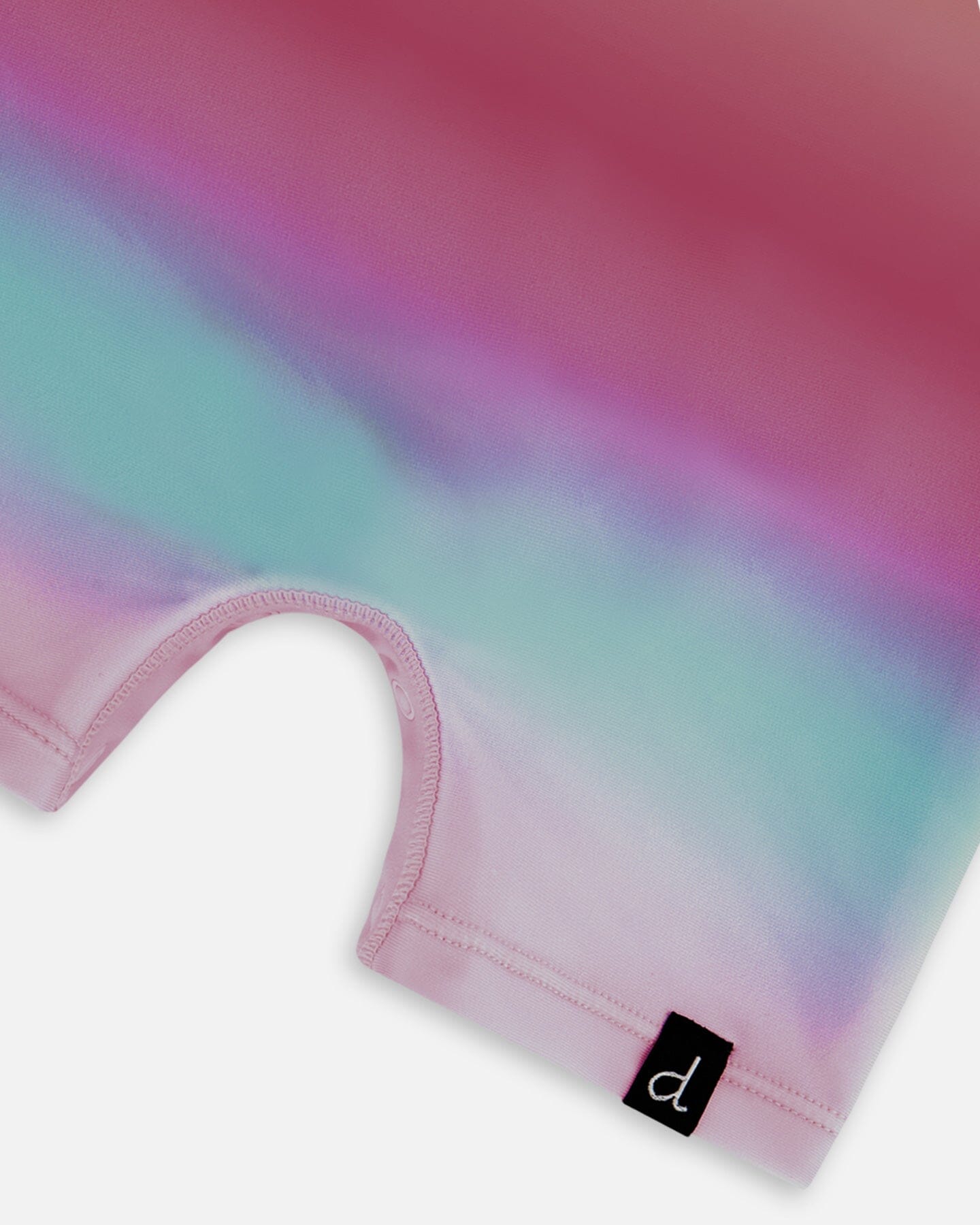 Long Sleeve One-Piece Rashguard Pink, Orange, And Turquoise - G30NG50_000