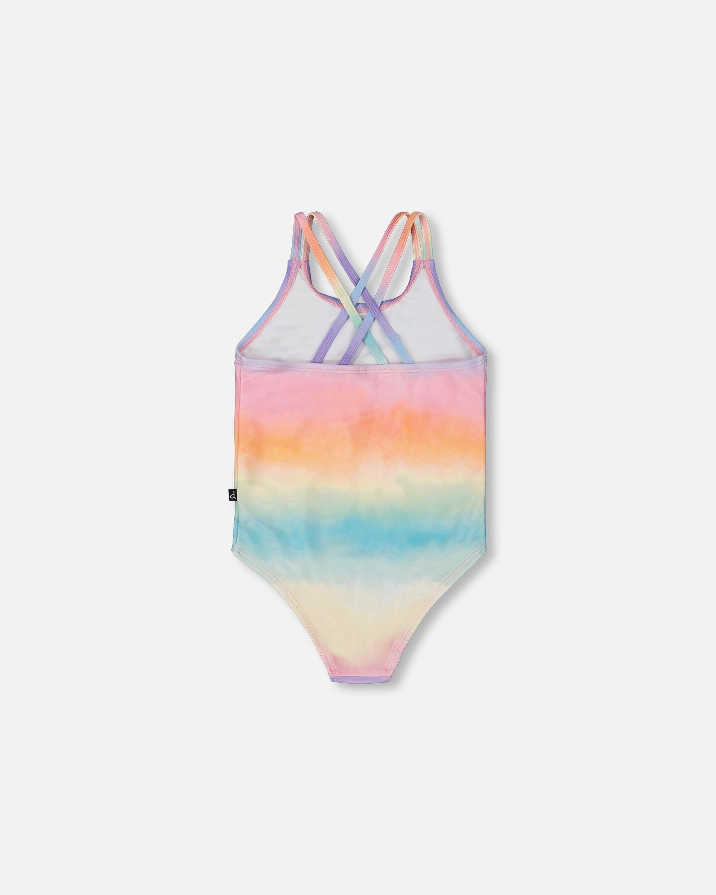 Printed One-Piece Swimsuit Flowers On Multicolored Background - G30NG61_000