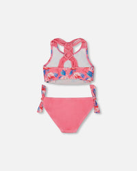 Printed Two-Piece Swimsuit Candy Pink And Pink Flamingo - G30NG72_056