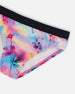 Printed Two-Piece Racerback Swimsuit Butterflies On Multicolored And Black Background - G30NG82_058