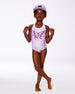 Printed One-Piece Swimsuit Pink Butterflies With Bubble Effects - G30NG91_000
