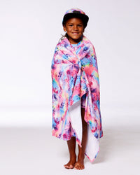 Printed Beach Towel Butterflies On Multicolored Background Swimwear Deux par Deux 