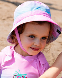 Printed Beach Sun Hat Pink, Orange, And Turquoise - G30NGC_000