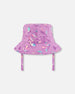 Printed Beach Sun Hat Old Mauve And Multicolored Butterflies - G30NGC_054