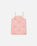 Printed Organic Cotton Tank Top Pink And Blue Butterflies On Old Pink Underwear Deux par Deux 