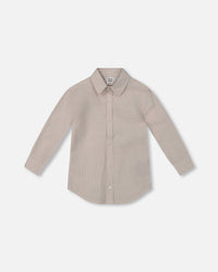 Long Sleeve Button Down Shirt Light Taupe - G30R15_147