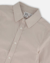 Long Sleeve Button Down Shirt Light Taupe - G30R15_147