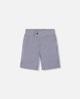 Slant Pocket Bermuda Shorts Royal Blue Striped