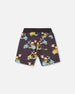 Printed French Terry Short Monkey On Navy Moped - G30S26_087