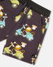 Printed French Terry Short Monkey On Navy Moped - G30S26_087
