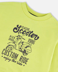 Pullover Graphic Sweatshirt Lime Green - G30S31_225