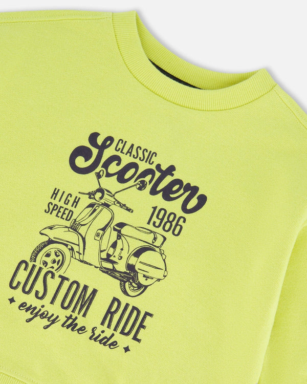 Pullover Graphic Sweatshirt Lime Green - G30S31_225