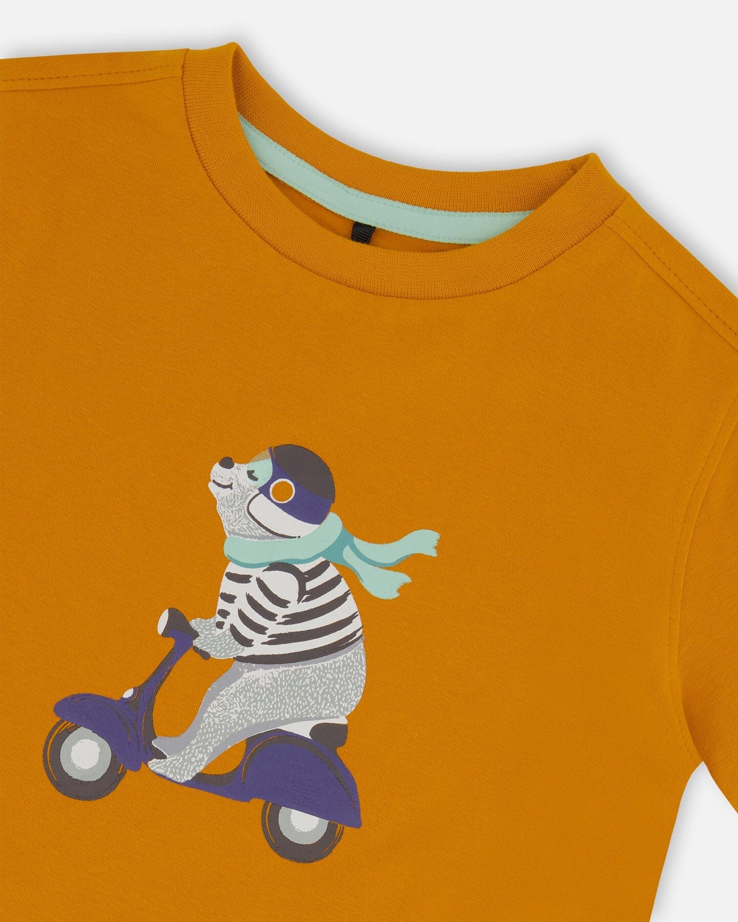 Organic Cotton Tee Vibrant Orange And Blue Vespa - G30S70_240