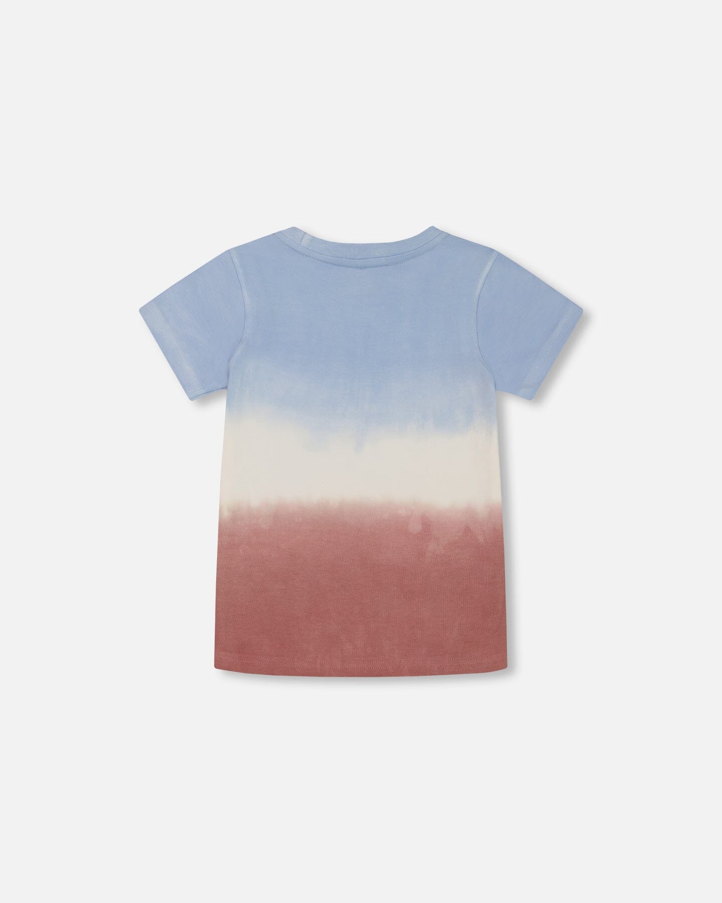 Short Sleeve Organic Cotton Graphic Tee Gradient Pale Blue And Dark Old Rose - G30T71_676
