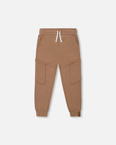French Terry Sweatpants With Side Pockets Beige