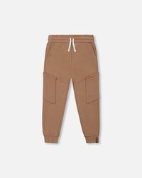 French Terry Sweatpants With Side Pockets Beige - G30U23_919