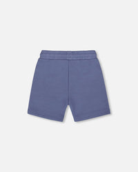 French Terry Zip Pocket Shorts Pale Mauve Blue - G30U26_467