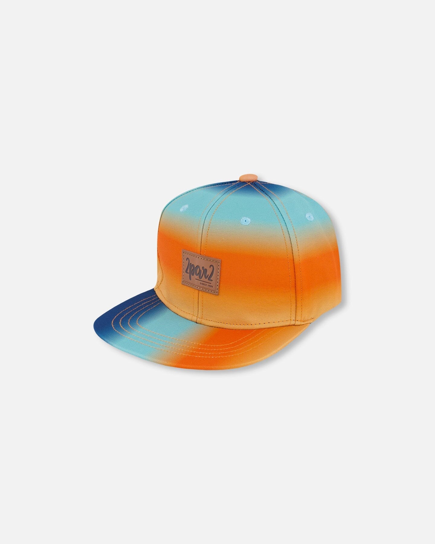 Printed Cap Navy Blue, Turquoise, And Orange - G30VBC_000
