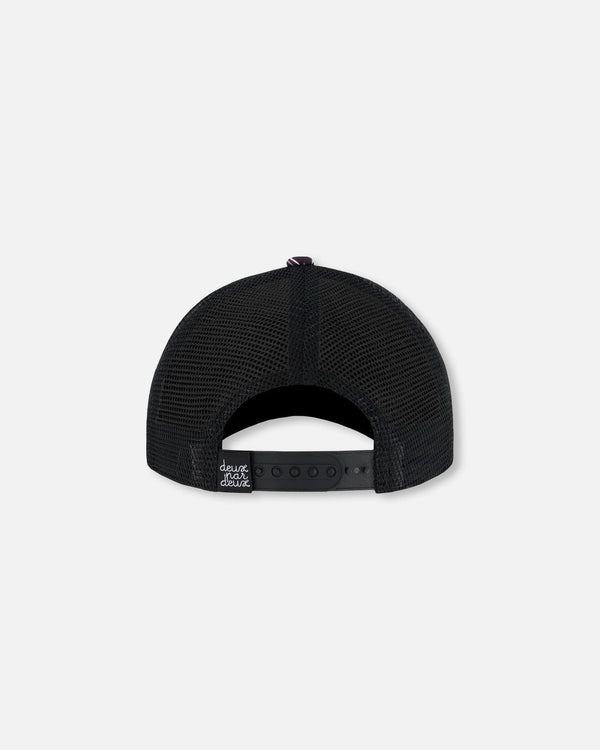 Printed Cap Black And Blue And Pink Items - G30VGC_051