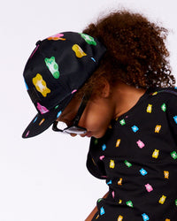 Printed Cap Black And Multicolored Gummies - G30VGC_077