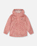 Printed Packable Windbreaker Small White Flowers On Pale Pink - G30W48_006