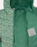 Printed Quilted Mid-Season Jacket Small White Flowers On Sage Green Background - G30W58_013