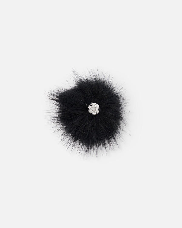 Black Fake Fur Pompom For Hat Outdoor Accessories Deux par Deux 