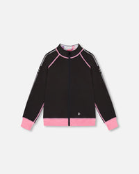 Printed Reversible Full Zip Athletic Cardigan Pink, Blue And Butterflies - G30XG30_009