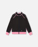 Printed Reversible Full Zip Athletic Cardigan Pink, Blue And Butterflies - G30XG30_009