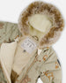 One-Piece Baby Layette Snowsuit Designed For Car Seat Green Animal Print - H10A601_002