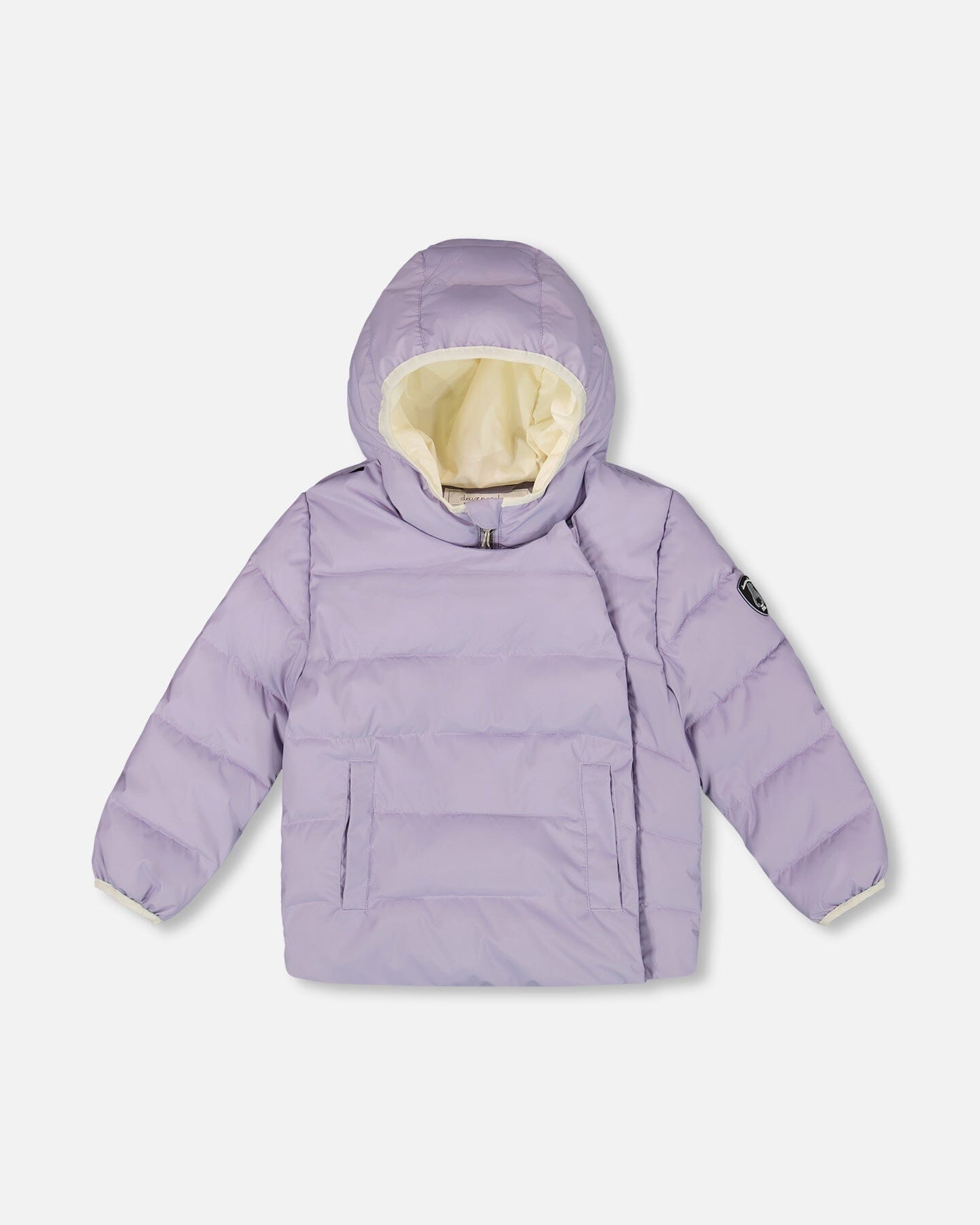 Compressible Winter Puffy Coat Designed For Car Seat Purple Gray - H10B500_591