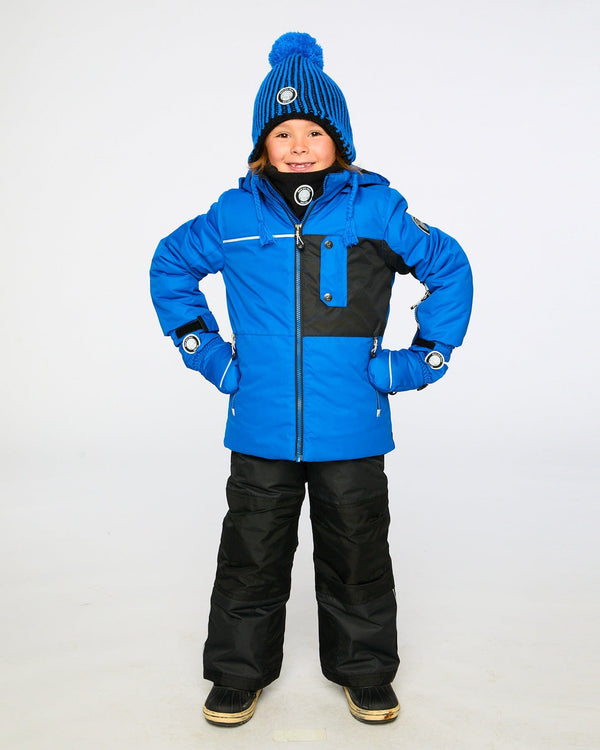 Two-Piece Play Snowsuit With Contrast Jacket Black Snowsuits Deux par Deux 