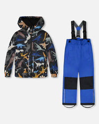 Two-Piece Chill Outerwear Set With Light Insulation In Blue - H10MB11_587