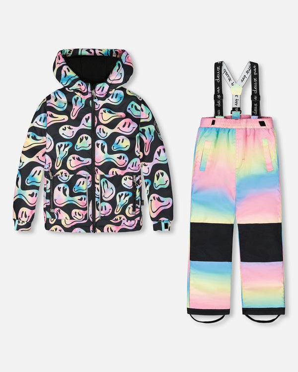 Two-Piece Chill Outerwear Set With Light Insulation Rainbow Gradient - H10MG10_019