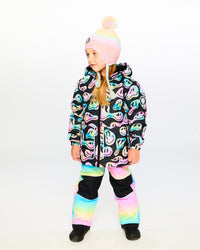 Two-Piece Chill Outerwear Set With Light Insulation Rainbow Gradient Snowsuits Deux par Deux 