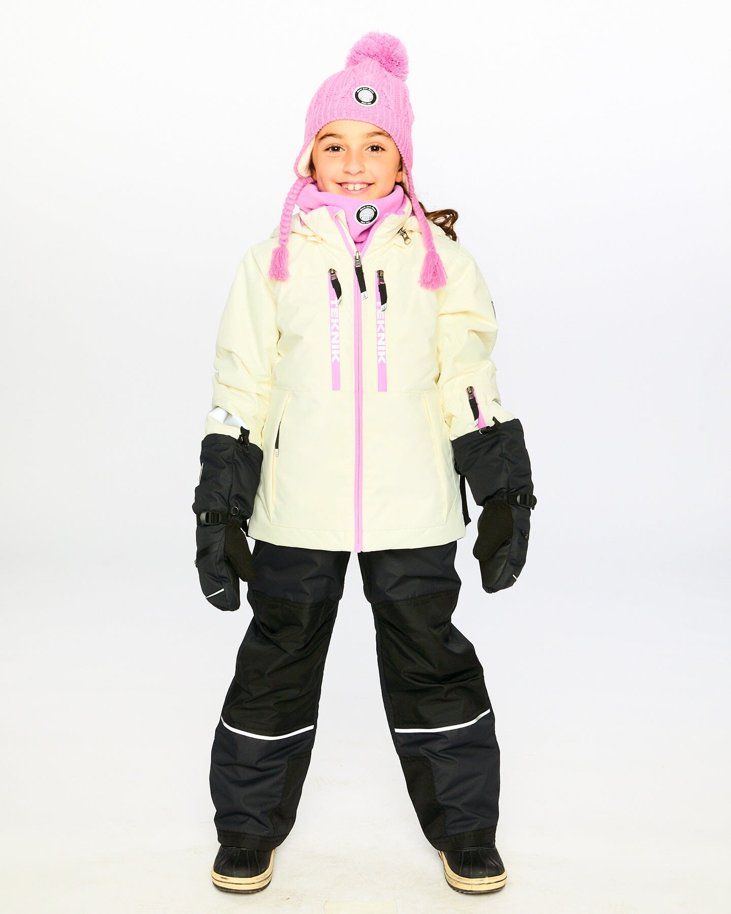 Two-Piece Play Snowsuit Off-White With Printed Pants Snowsuits Deux par Deux 