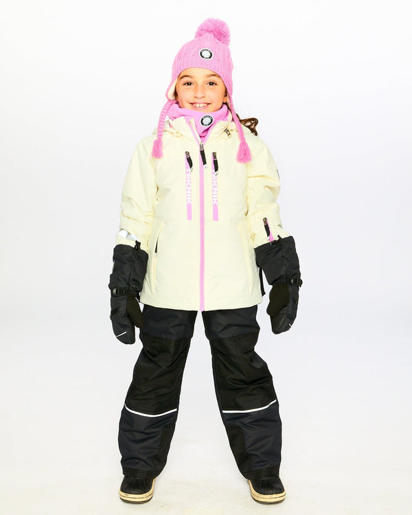 Two-Piece Play Snowsuit Off-White With Printed Pants Snowsuits Deux par Deux 