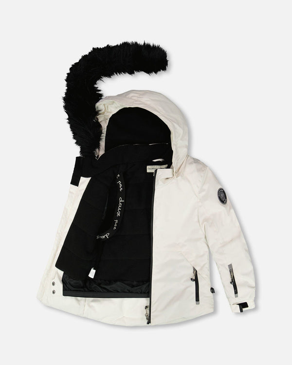 Two-Piece Play Snowsuit Off-White With Printed Pants - H10PG20_106