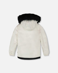 Two-Piece Play Snowsuit Off-White With Printed Pants - H10PG20_106