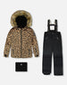 Two-Piece Play Snowsuit With Animal Print Jacket Black - H10PG21_999