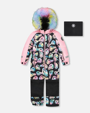 One-Piece Play Snowsuit Smiley Face Girl - H10PG71_018